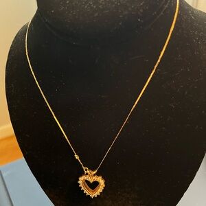 Gold Heart Pendant Necklace - Elegant Women's Jewelry